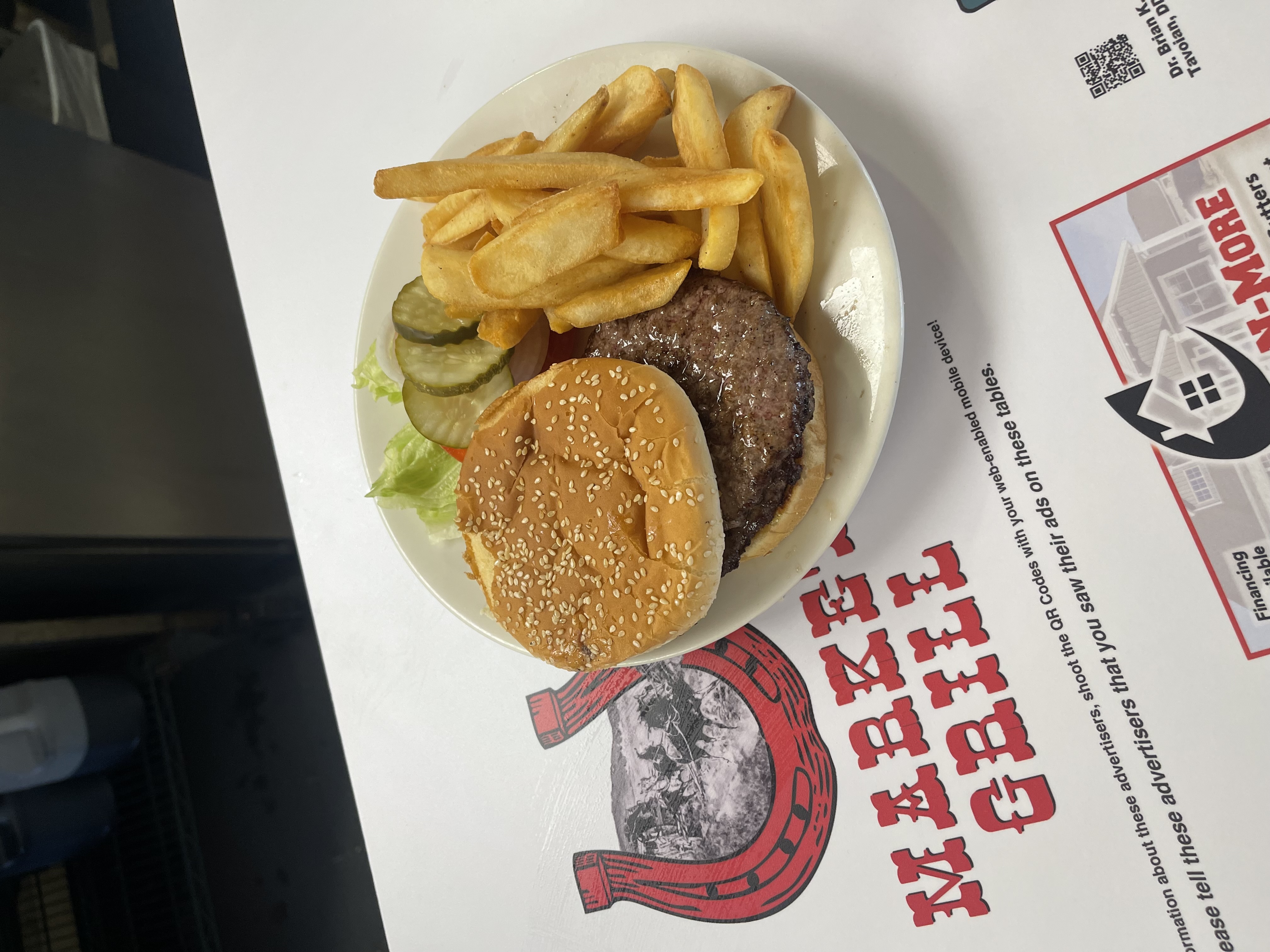 Market Grill burger and steak fries