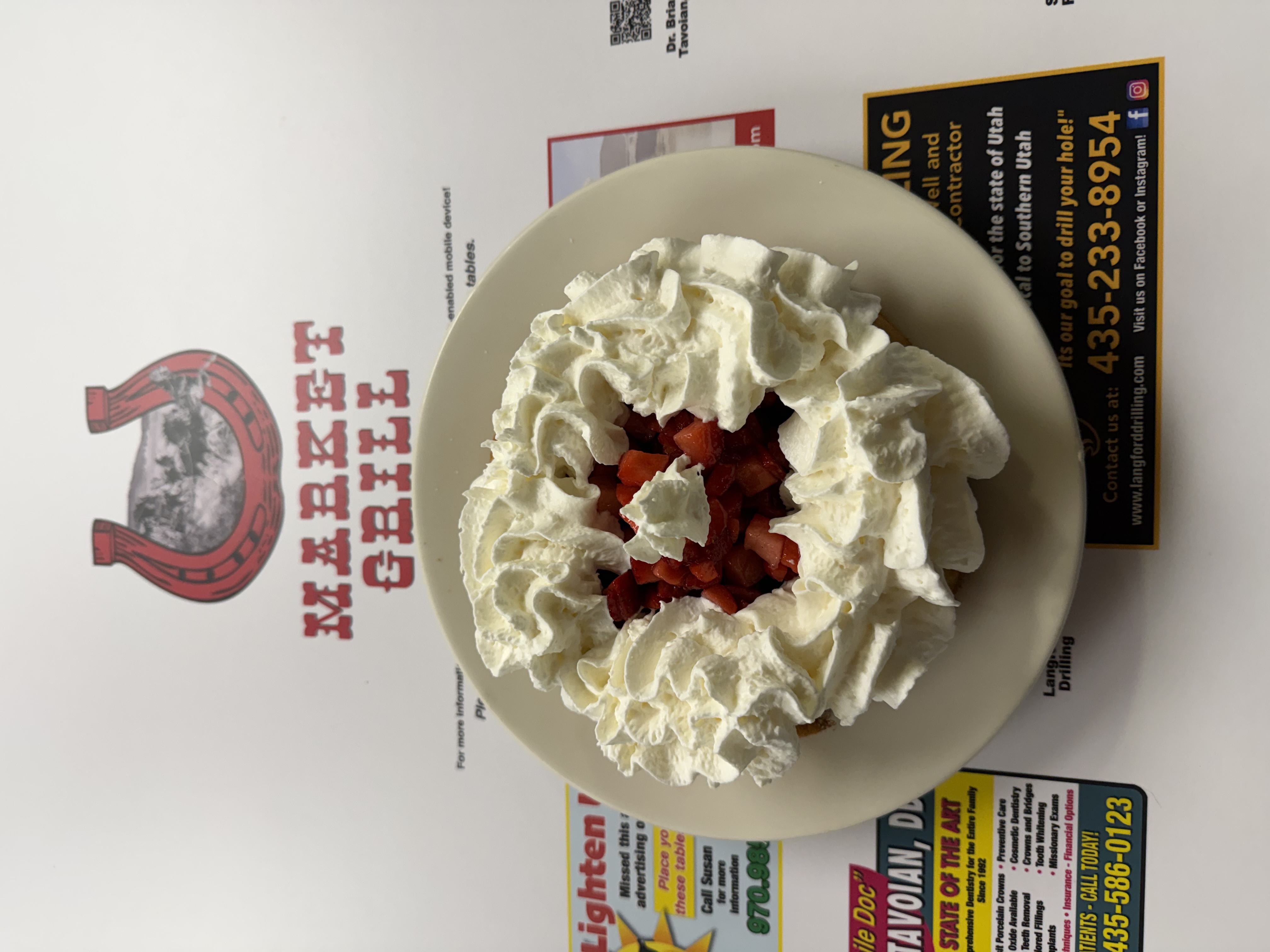 Strawberry shortcake with fresh whipped cream